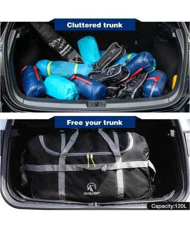 REDcamp 120L Foldable Duffle Bag with Wheels | Collapsible Extra Large Duffel Bag for Camping Travel Gear | 1680D Oxford, Black - Buy Online on GoSupps.com