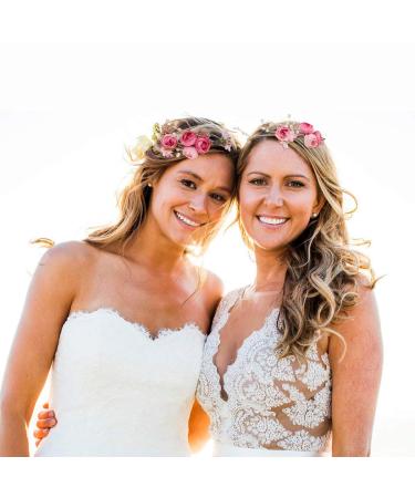 5 Pieces U-Shaped Rose Hairpin - French Side Combs Hair Clips for Weddings | Bridal & Bridesmaid Accessories (Pink) - Buy Online on GoSupps.com