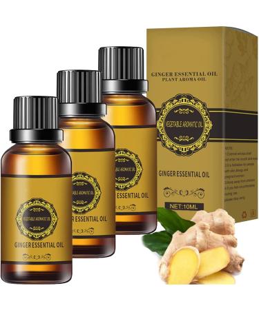 3PCS Belly Drainage Ginger Oil Natural Drainage Ginger Oil Essential Relax Massage Liquid Herbal Massage Oil