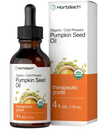 Pumpkin Seed Oil | 4 oz | Organic  Cold Pressed  100% Pure  Extra Virgin | Vegetarian  Non-GMO  Gluten Free Formula | Great for Hair and Face | by Horbaach - Buy Online on GoSupps.com