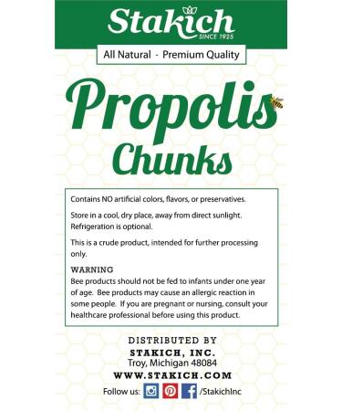 Stakich Bee Propolis Chunks - 100% Pure Natural - 4 Ounce - Pack of 1 - Buy Online on GoSupps.com