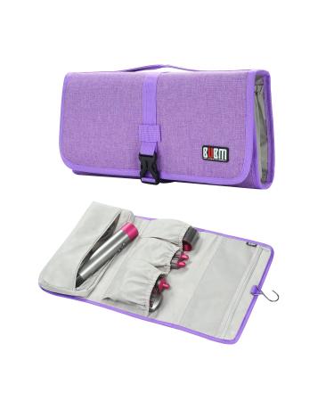 BUBM Waterproof Travel Storage Case Organizer for Dyson Airwrap, Pre-Styling Dryer, 4 Curling Barrels, 2 Smoothing Brushes and Volumizing Brush Purple