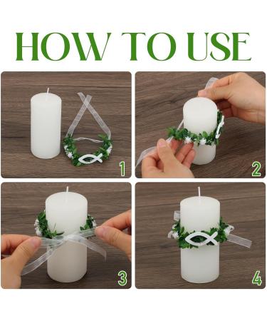Bofunx Drip Protection Candle Wreath - Christening Communion & Wedding Decorative Skirt with White Fish Design - Buy Online on GoSupps.com