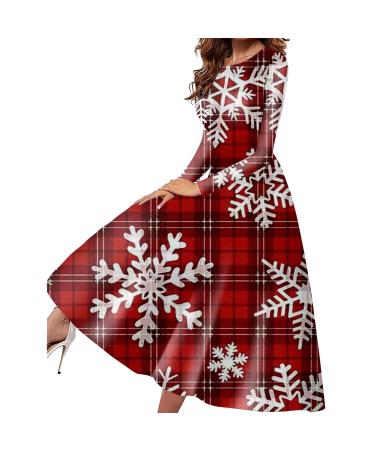 Hanxiulin Women Christmas Rock Christmas Dress hoodover party clothes mini sweater Christmas top hooded sweater sweatshirts dress narrow rock watermelon red xxl