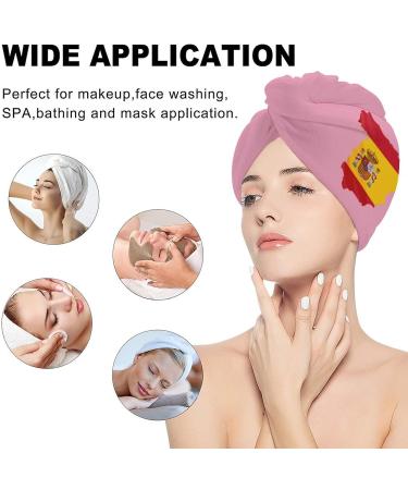 Spain Flag Map Microfiber Hair Towel Wrap | Super Absorbent Hair Turban for Women - 10x26 Inch - Buy Online on GoSupps.com