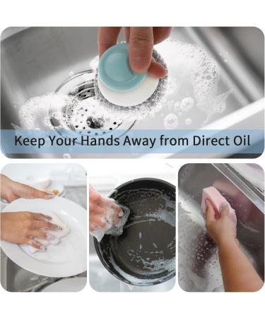 Amabro Dishwash Brushes - Durable Steel Sponge Pot Scrubber with Handle | Long-lasting Cleaning for Pots Pans and Grills - Buy Online on GoSupps.com