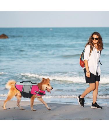 Alagirls Dog Life Jacket - Pink XL (70-80cm) | Reflective Lifebuoy with Rescue Handle for Small to Medium Dogs | Swim Safely - Buy Online on GoSupps.com