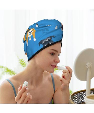 Shop Microfiber Hair Drying Cap for Curly & Thick Hair | Cute Dogs Towel Wrap - Quick Dry & Soft Absorbent - Buy Online on GoSupps.com