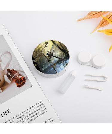 Dragonflies Print Contact Lens Case - Stylish & Portable Care Box for Travel | Shop Now - Buy Online on GoSupps.com