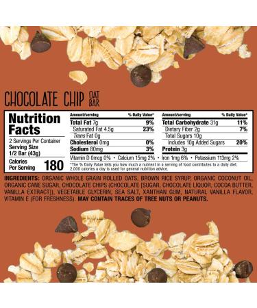 Buy Bobo's Gluten-Free Oat Bars - Chocolate Chip (12 Pack) | Vegan Whole Grain Snack, Made in USA - Buy Online on GoSupps.com