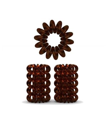 10 Set spiral hair tie - hair tie for less split and broken hair - hair tie spiral for fine hair parts - telephone cable spiral hair rubber brown 2.5 cm 2.5 cm (10 pack) brown - Buy Online on GoSupps.com