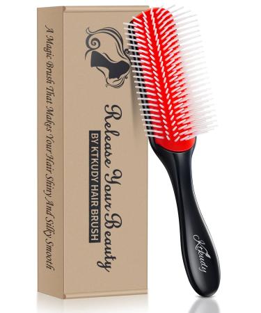 Curly Hair Brush Styling Brush 9 Row for Detangling & Defining Curls KTKUDY Hair Brush for Separating  Shaping Curls - Blow-Drying  Styling & Finishing Brush for Wavy  Curly or Coily Hair Black