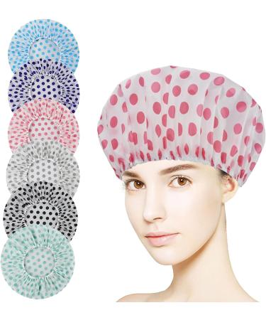 Jiusike Large Waterproof Hair Bath Cap - Reusable Silicone Shower Cap for Extra Hair Care | Multicolor One Size - Buy Online on GoSupps.com