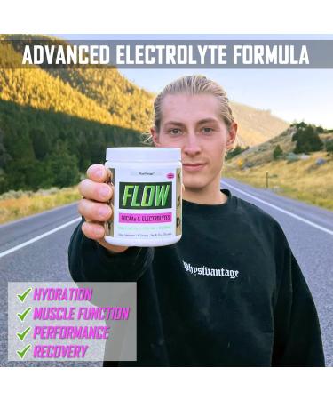 PhysiVantage Flow Electrolyte Powder + BCAAs Keto | Sugar-Free Hydration & Muscle Recovery - Vegan Zero-Sugar 40 Servings Raspberry Lemonade - Buy Online on GoSupps.com