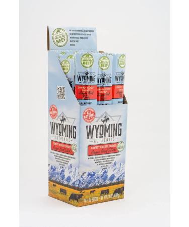 Wyoming Grass Fed Beef Sticks - Cowboy Hickory Smoke Flavor - Pack of 24 - Nitrate Free, No Artificial Ingredients, Clean Tasty Snacks - Individually Wrapped Angus Beef Sticks - Buy Online on GoSupps.com