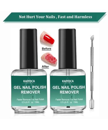 2 Pack Gel Nail Polish Remover Set with Cuticle Pusher - Fast & Easy Nail Polish Removal in 3-5 Minutes, No Tin Foil or Clips Needed - Gentle on Nails - Buy Online on GoSupps.com