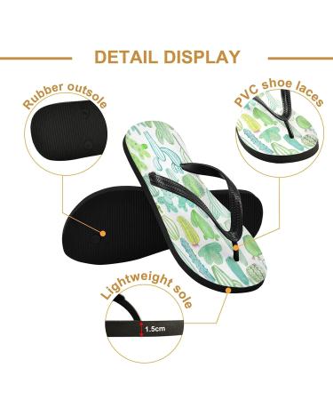 Mnsruu Tropical Cactus Blossom Flip Flops XXL Comfortable Footwear for Home Hotel Spa & Travel - Unisex for Men & Women - Buy Online on GoSupps.com