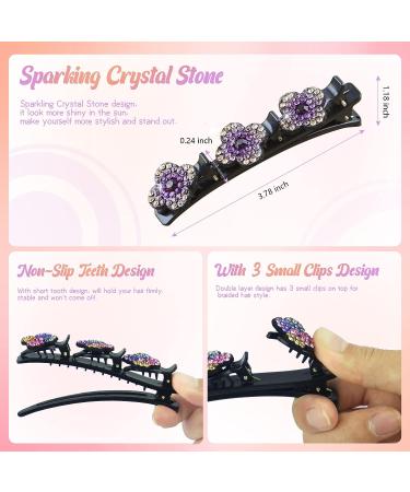 URBANITE Sparkling Crystal Stone Braided Hair Clips - 8PCS Rhinestone Hairpins for Women and Girls - Buy Online on GoSupps.com