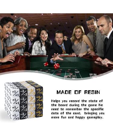 48 Pcs Glitter Sparkle MTG Loyalty Dice Set - Black & White | Magic The Gathering Token Dice for CCG Card Gaming - Buy Online on GoSupps.com