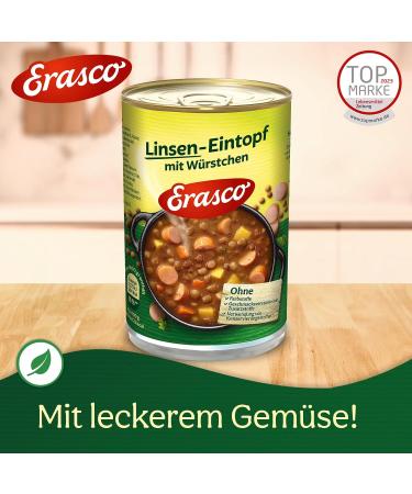 Erasco Lentil Stew with Sausages - Pack of 3 (3 x 400g) | Buy Internationally - Gourmet Ready Meals - Buy Online on GoSupps.com