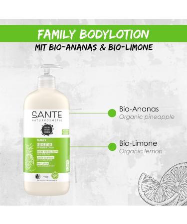 Shop Sante Natural Cosmetics Moisturizing Body Cream for Dry Skin Organic Mananas & Lime 500ml Family Lotion - Buy Online on GoSupps.com