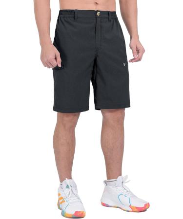 Little Donkey Andy Men's Quick Dry Stretch Shorts - Black Heather | Elastic Waist | 3X-Large - Buy Online on GoSupps.com