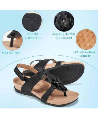 Women's Orthotic Flip Flops: FUDYNMALC Comfortable Plantar Fasciitis Sandals - Arch Support, Black, Size 9 - Buy Online on GoSupps.com