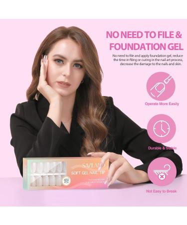 Saviland Soft Nail Gel Tips - 480PCS Short Coffin Full Cover Matte False Nail Tips for DIY Nail Art & Extensions - Perfect Valentine Gift - Buy Online on GoSupps.com