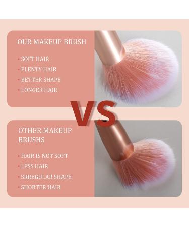16PCs Premium Marble Makeup Brush Set - Synthetic Face Eye Lip Kits for Foundation, Powder, Eyeshadow - Pink - Buy Online on GoSupps.com