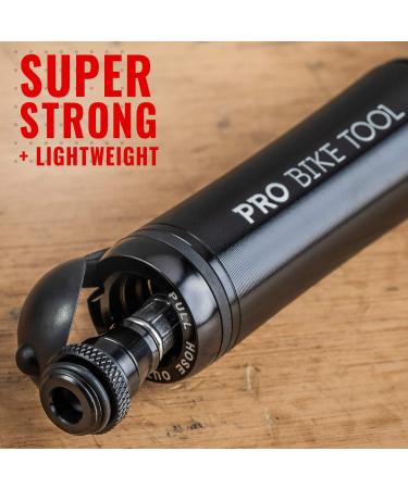 Premium Mini Bike Pump - High Pressure PSI - Presta and Schrader Valves - Ideal for Road and Mountain Bikes - Black - Buy Online on GoSupps.com