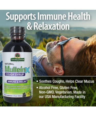 Nature's Answer Mullein-X Cough Syrup | 4 oz | Immune Support & Relaxation | Soothes Cough & Clears Mucus | Non-GMO & Gluten-Free - Buy Online on GoSupps.com