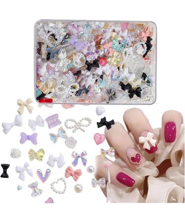 400 Pcs 3D Nail Charms: Lollipop, Butterfly, Flower, Bear, Bow, Heart | Multi-colored Nail Rhinestones, Gems, Pearls for DIY Nail Art Decoration and Jewelry Accessories - Buy Online on GoSupps.com