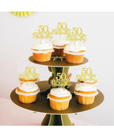 Keaziu 24 PCS 50th Anniversary Cupcake Toppers 50 Diamond Years Anniversary Cupcake Picks Cheers to 60 Years Wedding Anniversary Happy 50th Anniversary Birthday Party Cake Decorations Supplies Gold 50 Gold - Buy Online on GoSupps.com