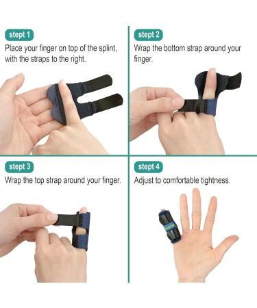 Small Trigger Finger Splint - 2 Pack Pinkie Finger Brace for Arthritis & Sports Injuries - Blue Finger Knuckle Immobilization - Buy Online on GoSupps.com