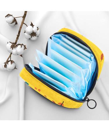 Stylish Menstruation Pad Bag with Zipper | Cute Cartoon Owl & Maple Leaf Pattern | Perfect Women & Girls Tampon Pouch - Buy Online on GoSupps.com