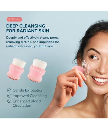 Silicone Face Scrubber 2 Pack - Gentle Exfoliating Brush for Skincare Cleansing & Face Wash - Versatile Pink Facial Scrubber for All Skin Types - Buy Online on GoSupps.com