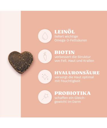 Mammaly Shiny Hair Fell Care Snacks for Dogs | Omega-3 Biotin & Sea Algae | 270 Delicious Fur Care Treats - Bundle 3x - Buy Online on GoSupps.com