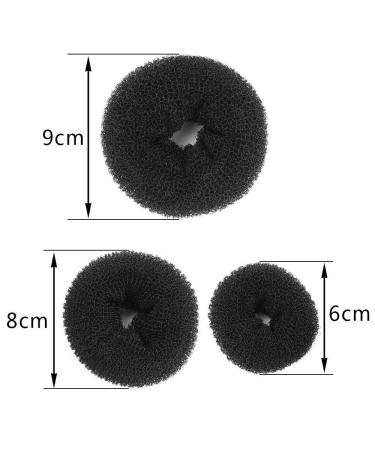 3-Piece Black Magic Shaper Donut Hair Bun Maker Set for Women - Small, Medium, Large Styler Kit for Chignon Hair Accessories - Buy Online on GoSupps.com