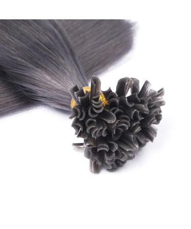 Keratin Bonding Hair Extensions - Dark Grey 60cm 50 Strands 100% Remy Real Hair - U-Tip by Novon Hair Extensions - Buy Online on GoSupps.com