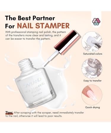 Saviland French Nails Stamp Kit - 10 Partly French Nail Stamps Gel Polishes Latex Band & Replaceable Head - Ideal for Stunning Nail Art - Buy Online on GoSupps.com