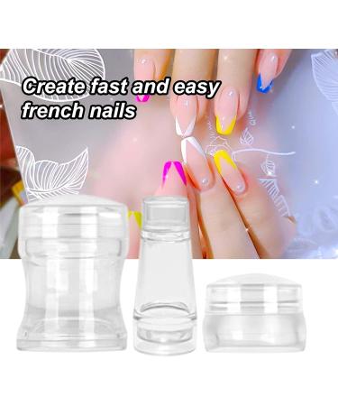 4Pcs Nail Art Stamper Scraper Boards Easy to Clean DIY Plastic Silicone Seal Printing Transfer Chess Square Double-headed Stamper and Curved Handle Stamper (4 Pcs) - Buy Online on GoSupps.com