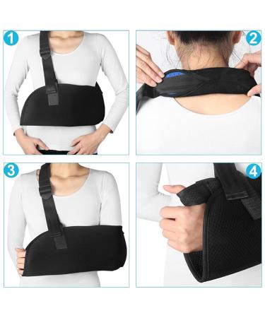 Adjustable Arm Sling for Left Shoulder Support - Breathable Black Arm Loop for Men & Women | JORTMRD - Buy Online on GoSupps.com
