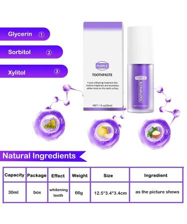 Purple Teeth Whitening Toothpaste for Sensitive Teeth - Intensive Stain Removal and Deep Cleansing - Buy Online on GoSupps.com