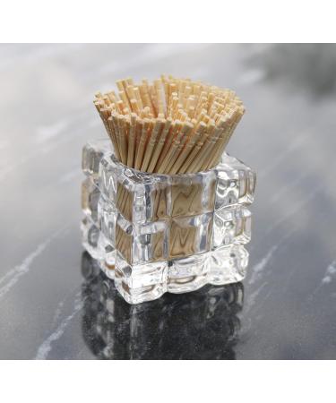 Decorative Glass Toothpick Holder with 200 Bamboo Toothpicks - Elegant and Functional Kitchen Accessory for International Shipping - Buy Online on GoSupps.com