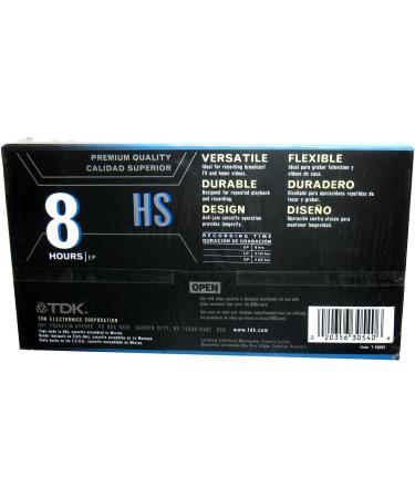 TDK T-160 HS - Premium Quality - Blank VHS Tapes - 8 Hrs EP - 3 Pack - Buy Online on GoSupps.com
