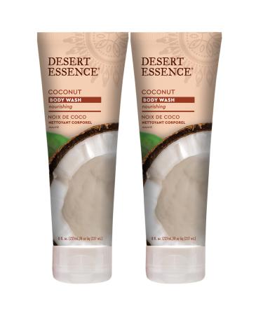 Desert Essence Coconut Body Wash 8 fl. oz. - Pack of 2 - Gluten Free - Vegan - Cruelty Free - Hydrating - Nourishing - Moisturizing - Coconut Oil - Jojoba Oil Coconut 8 Fl Oz (Pack of 2)