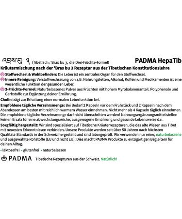 Padma Hepatib 60 Capsules - Vegan Metabolism & Liver Support | 3-Fruit Formula with Choline Polyphenols & Tannins for Internal Cleansing - Buy Online on GoSupps.com
