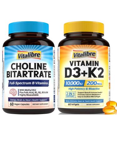 D3K2 and Choline Bitartrate Supplements