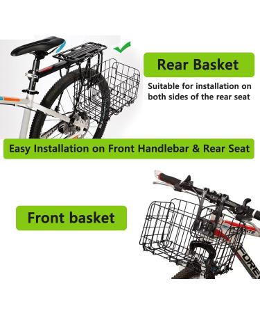 Folding Bike Basket - Removable Front & Rear Cargo Basket for Men's and Women's Mountain Bikes - Collapsible Bike Accessory - Buy Online on GoSupps.com