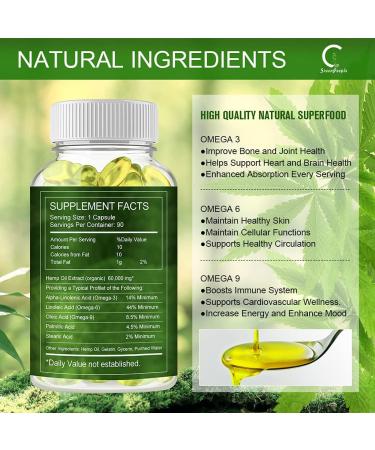 100% Natural Hemp Oil Capsules - 60,000 MG Extra Strength - 180 Servings for Stress, Sleep & Mood Support - Omega 3, 6, 9 Rich - GPGP Greenpeople Hemp Extract - Buy Online on GoSupps.com